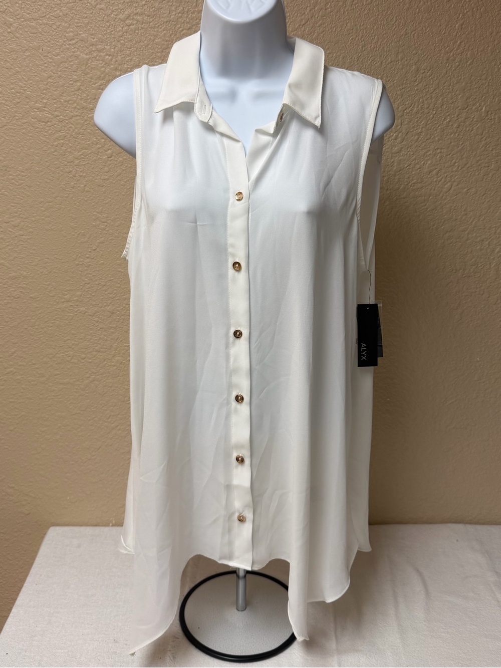 4/$20 Alyx Sleeveless Button-Down Collar Blouse - Cream